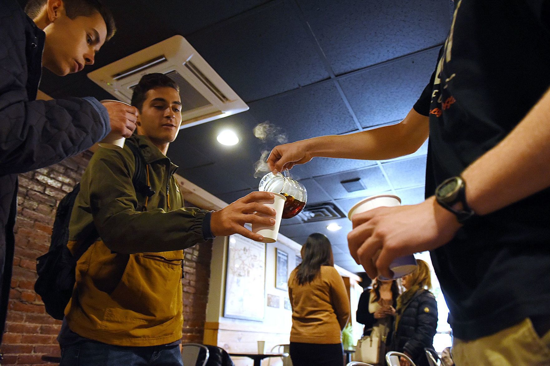 Ben Evans of Flight Coffee Co. pours fresh brew